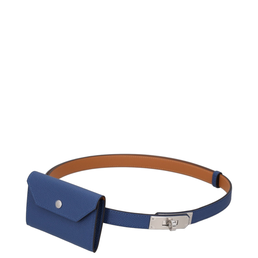 Hermès Epsom calfskin leather belt in blue — view 8