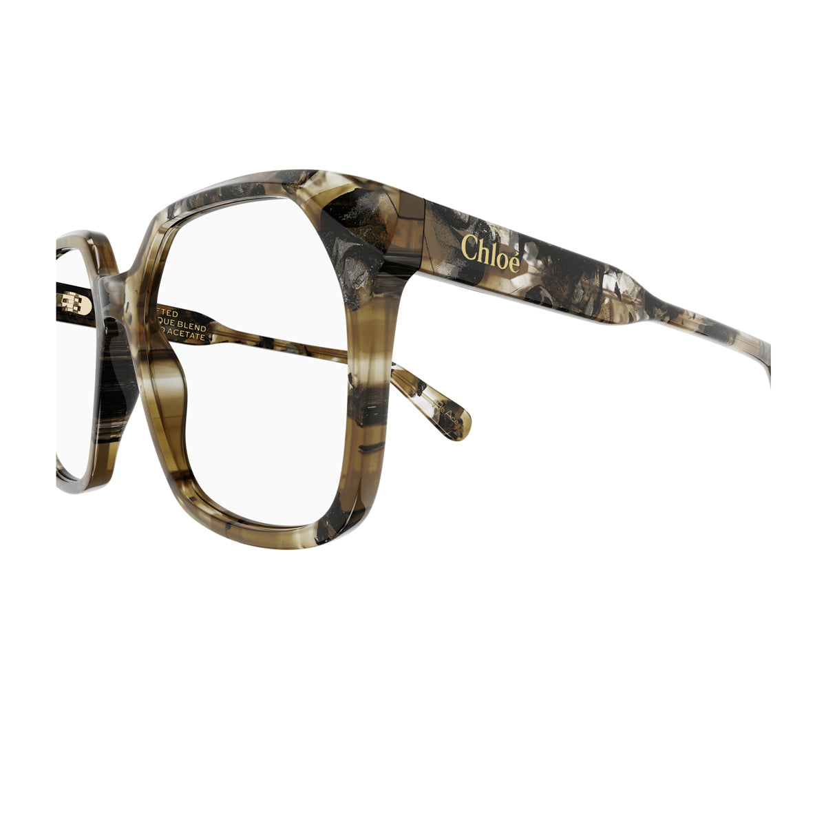 Chloé CH0263O Linea Gayia 004 Brown Transparent Multicolore Recycled Acetate Occhiali Da Vista