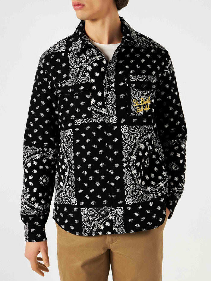 Overshirt Chalet With Pocket And St. Barth Bob Club Embroidery Black Jacket