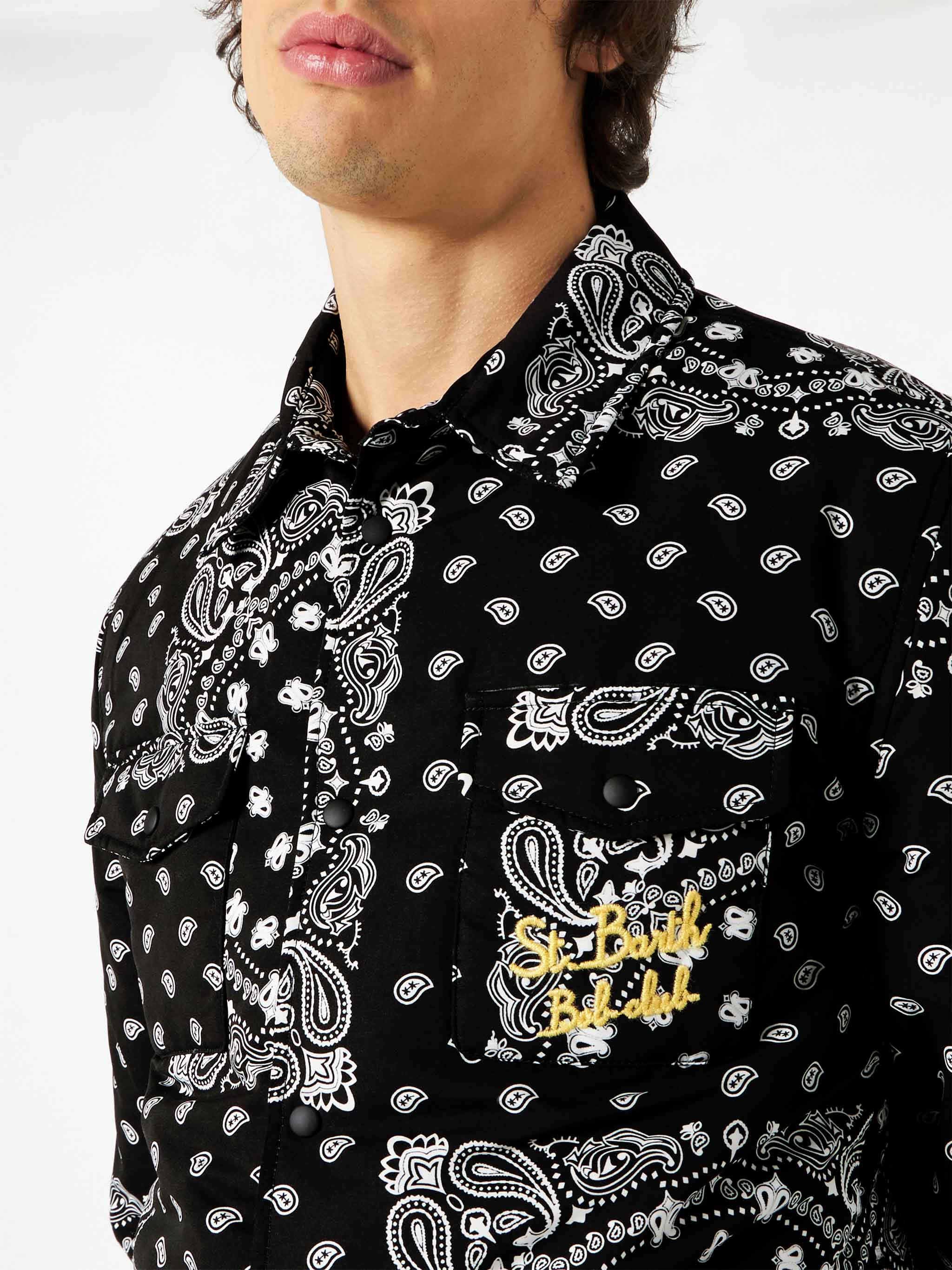 Overshirt Chalet With Pocket And St. Barth Bob Club Embroidery Black Jacket
