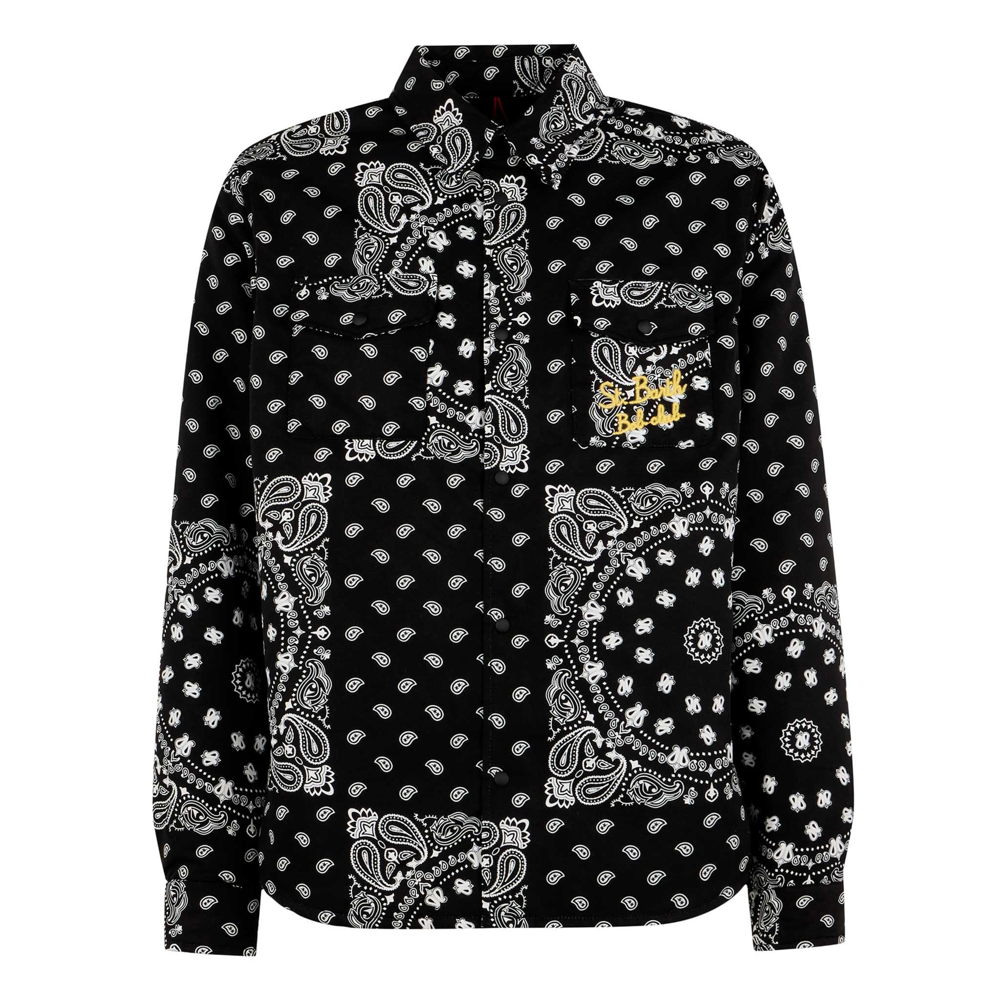 Overshirt Chalet With Pocket And St. Barth Bob Club Embroidery Black Jacket
