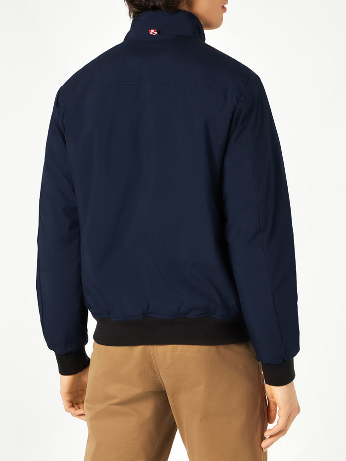 Country Blue Bomber Jacket With Faux Fur Lining