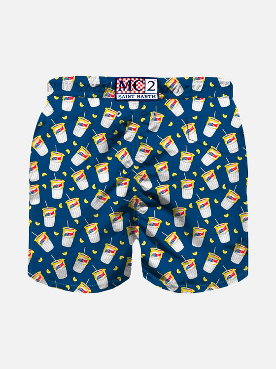 Boy Swim Shorts With Estathé Print | Estathé® Special Edition Blue Swimshort