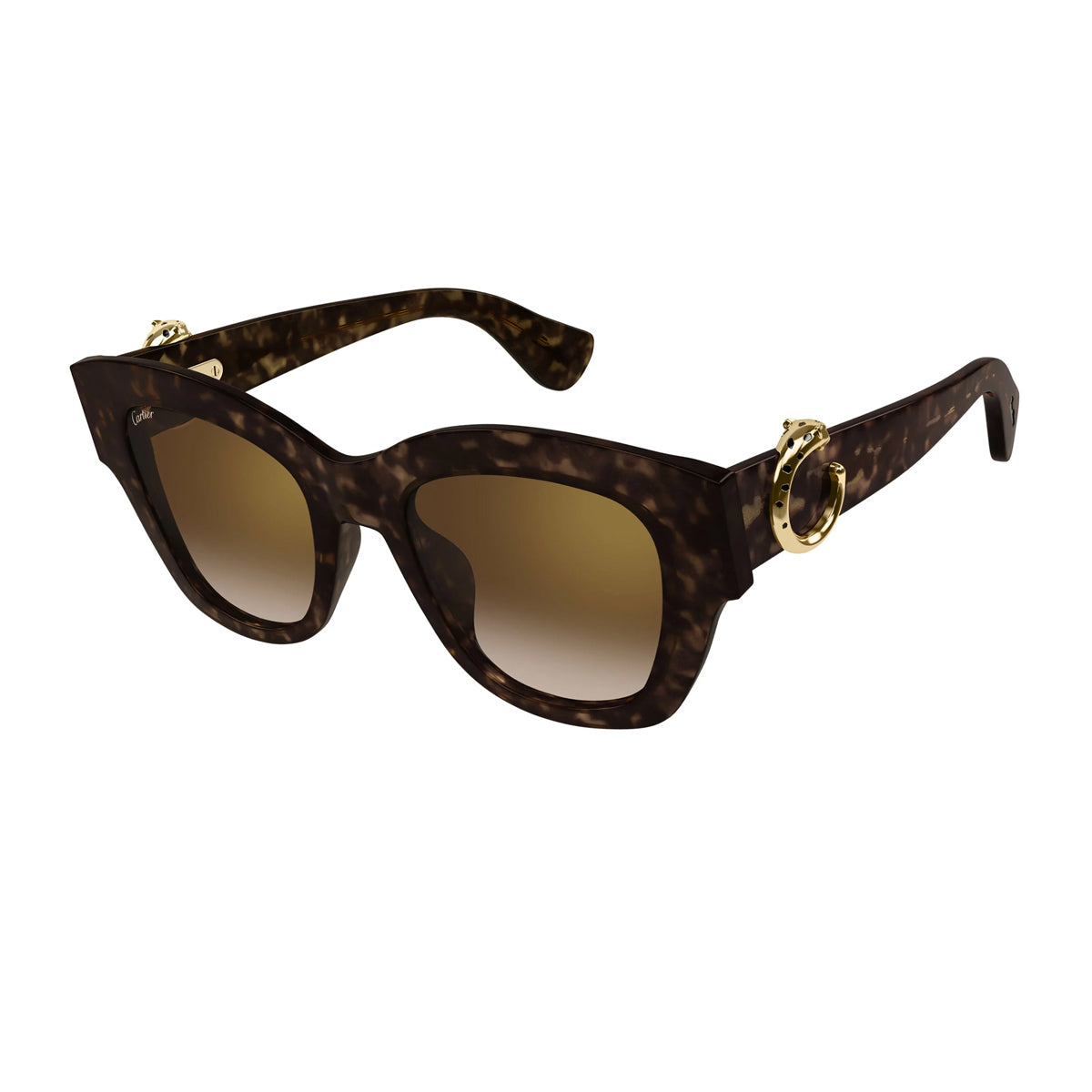 Cartier CT0547S Panthère C de 002 Havana Brown Marrone Recycled Acetate Occhiali Da Sole