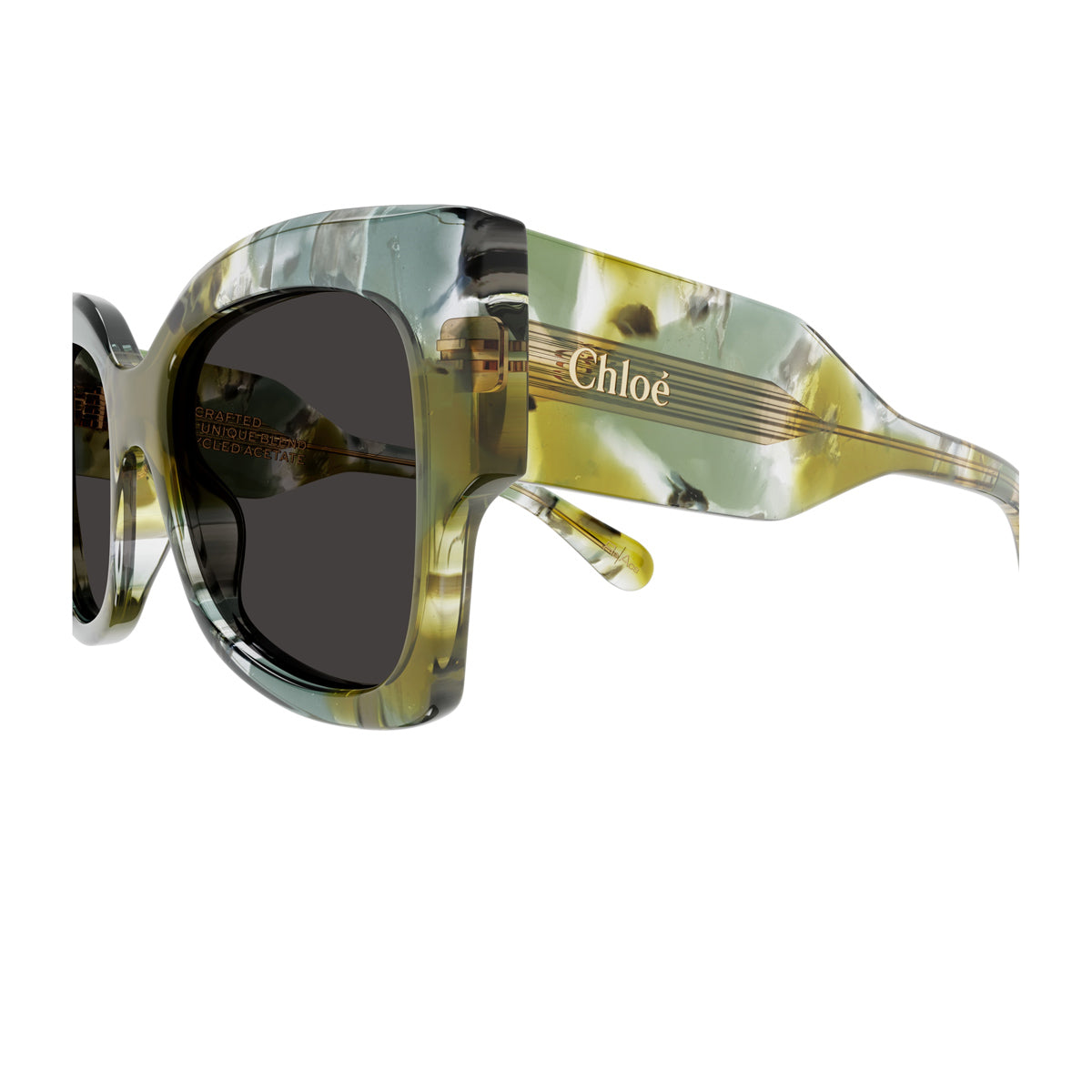 Chloé CH0252S Linea Gayia 006 Green Grey Multicolore Recycled Acetate Occhiali Da Sole