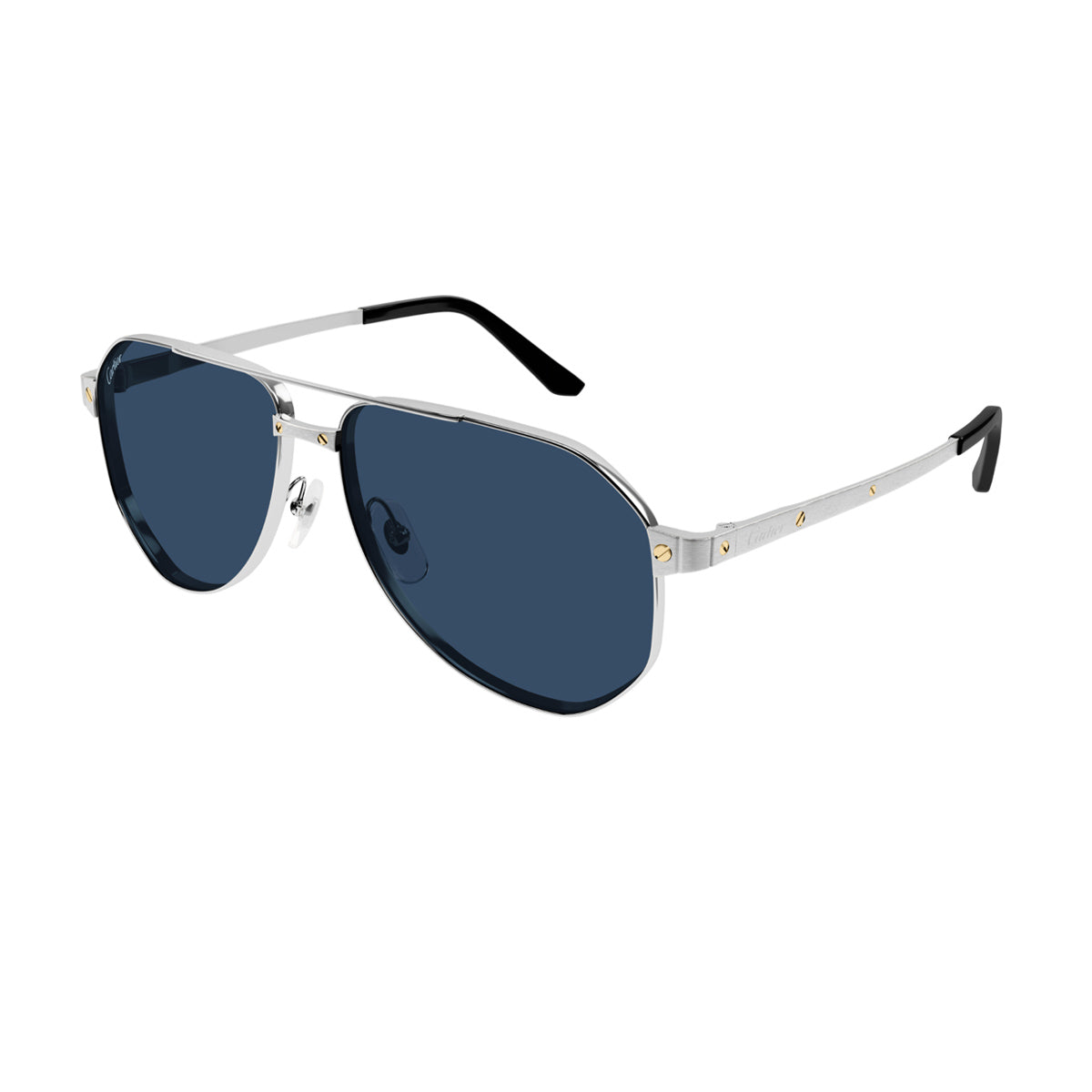 CT0461S Santos de Cartier 002 Argento Metal Occhiali Sole