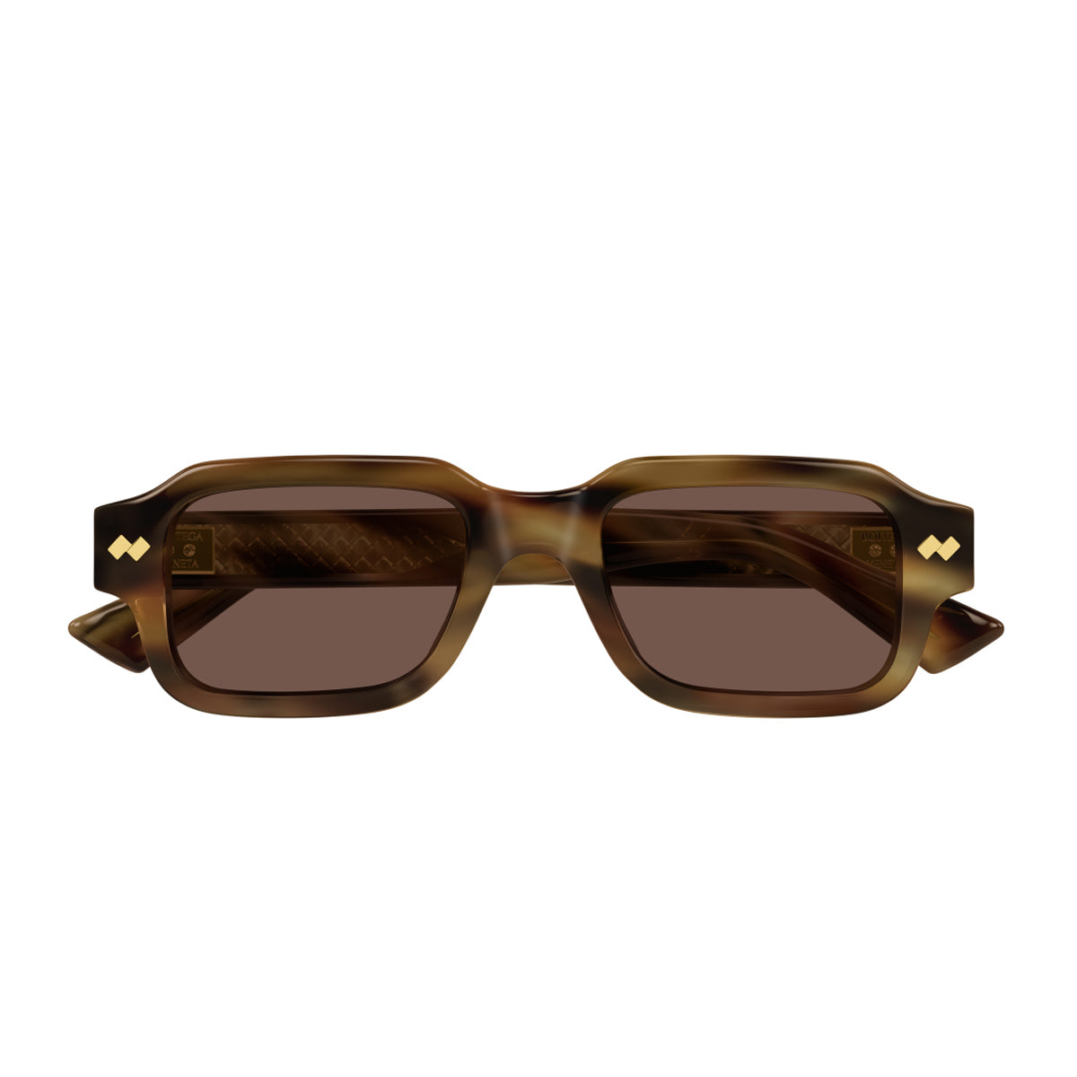 Bottega Veneta BV1442S Linea Intrecciato 002 Havana Brown Recycled Acetate Occhiali Da Sole