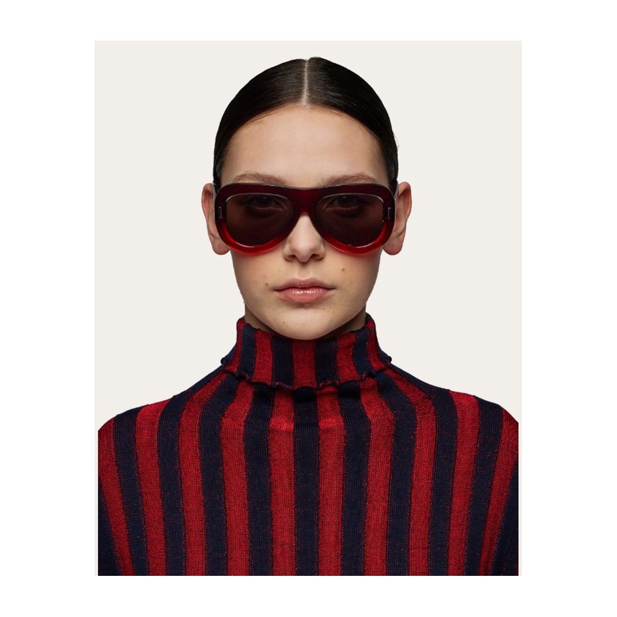 Salvatore Ferragamo SF2029SE 615 Rosso Sfumato Marrone Recycled Acetate Occhiali Da Sole