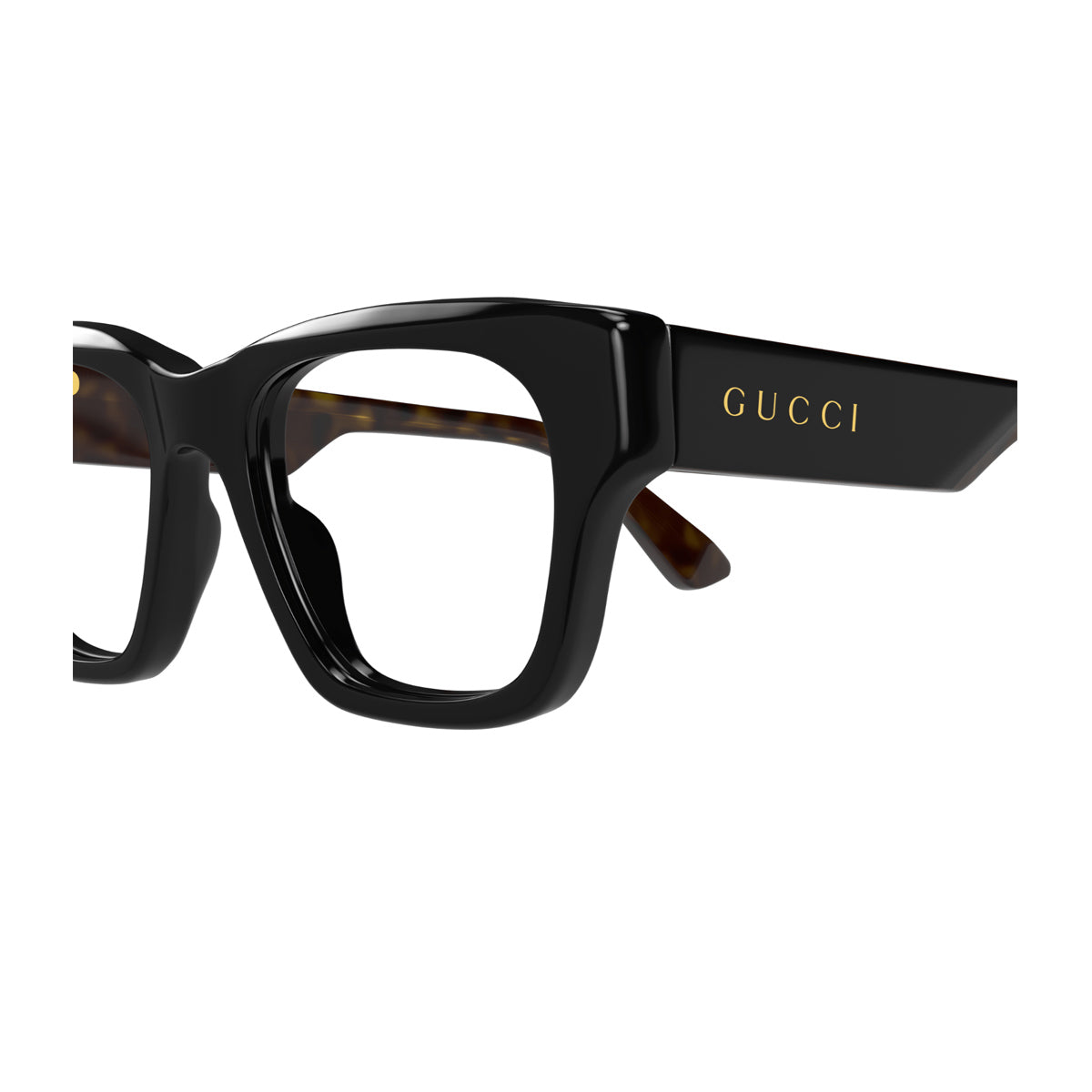 Gucci GG1669O Linea LETTERING 005 Black Havana Marrone Acetate Occhiali Da Vista