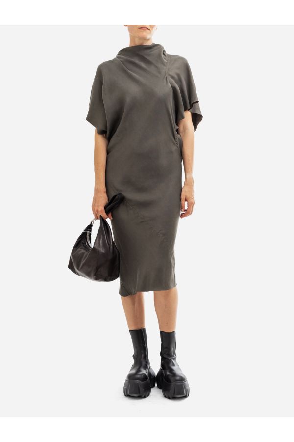 Rick Owens Satin-touch fabric dress in gray