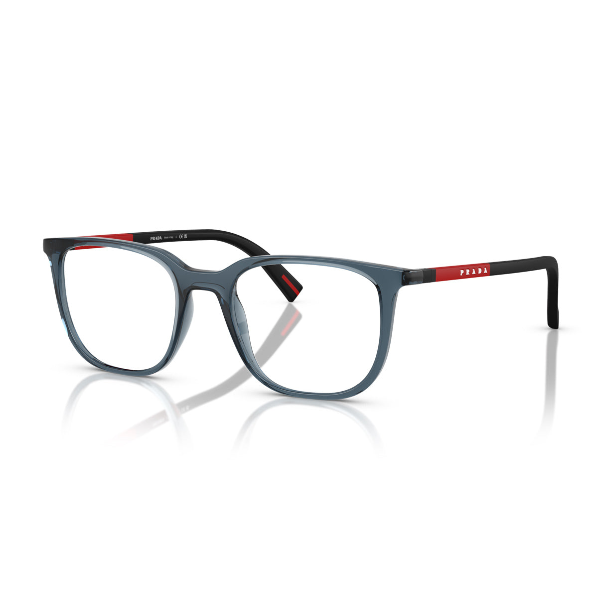 Prada Linea Rossa PS 04RV CZH1O1 Blu Trasparente Nylon Occhiali Da Vista