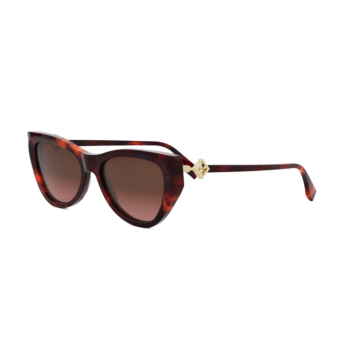 FE40149I FF Diamonds 54F Havana Rosso Marrone Acetate Occhiali Da Sole