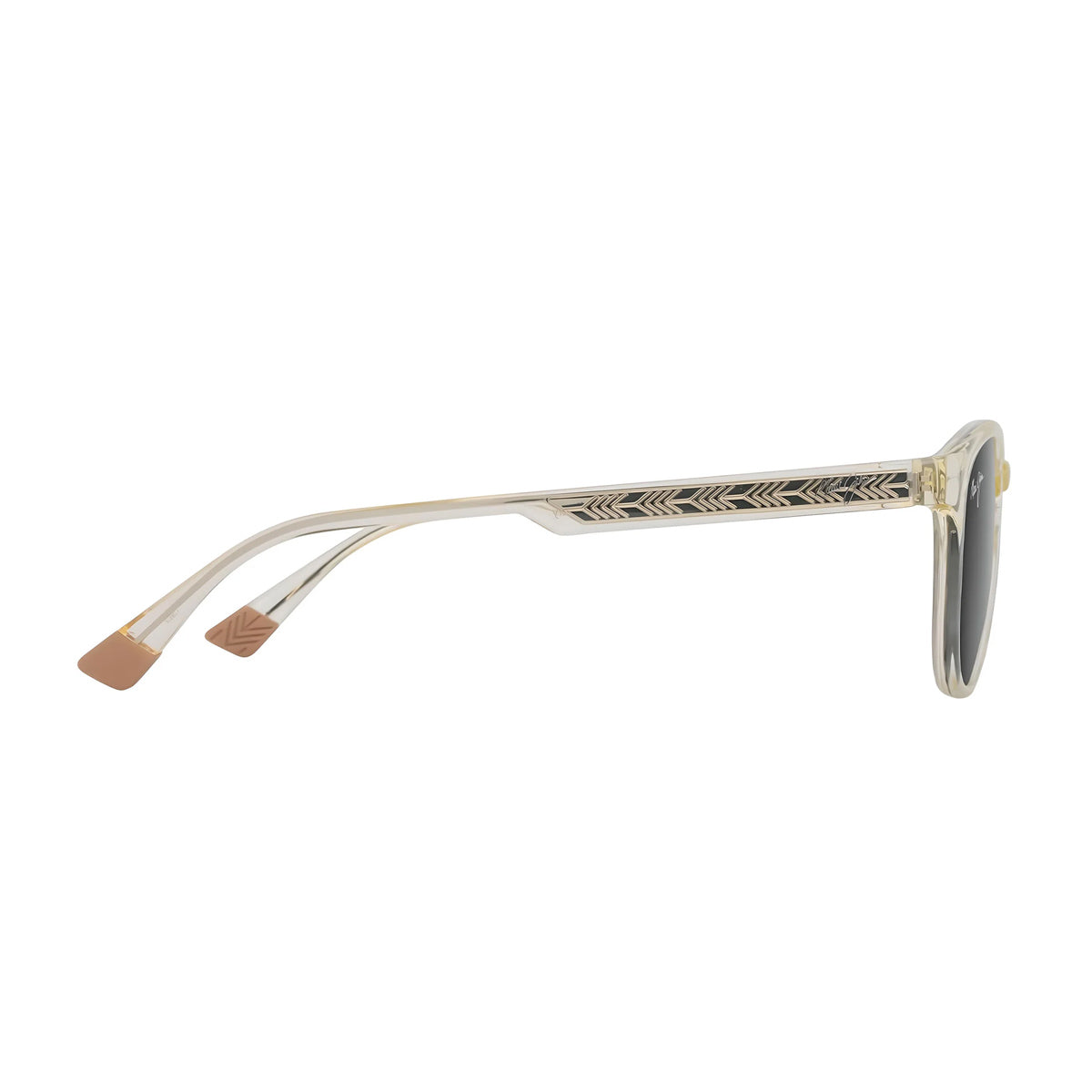 Maui Jim HIEHIE grey shiny trans y Trasparente Acetate Occhiali Sole