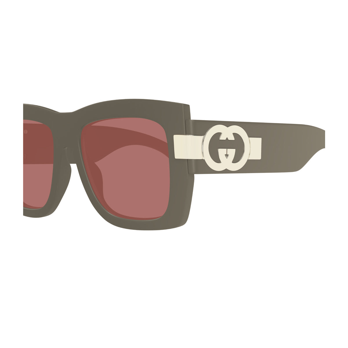 Gucci GG1688S Linea GG Logo 004 Grey Red Grigio Acetate Occhiali Da Sole