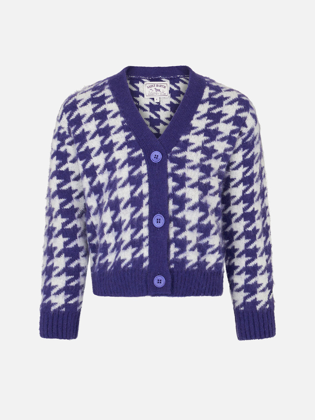 Girl Crop Cardigan With Jewel Buttons Pink