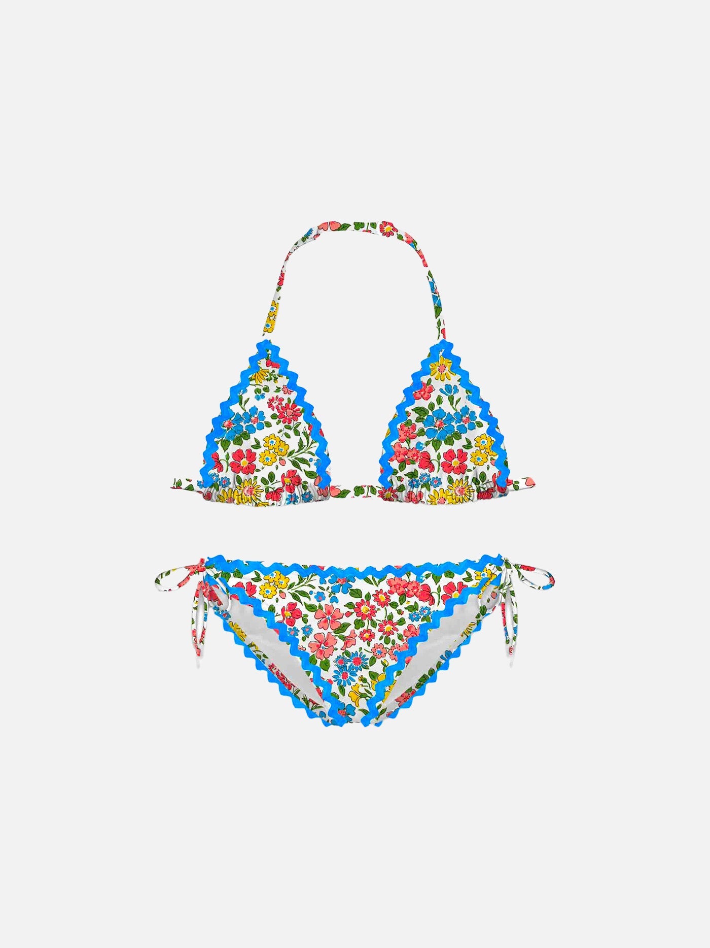 Girl Bikini With Flower Print | Made Liberty Fabric Blue