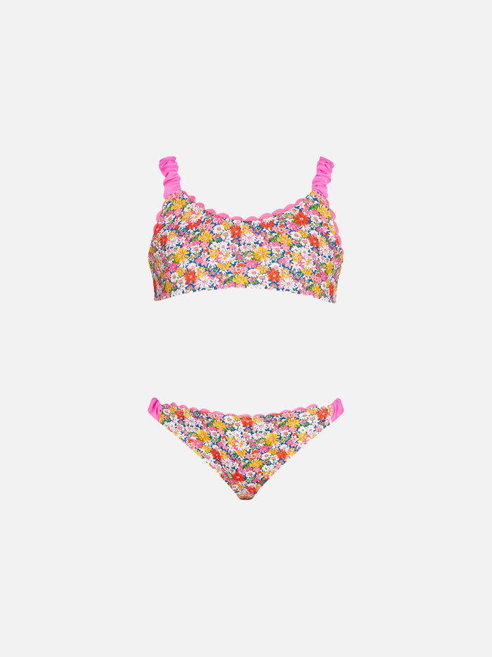 Girl Bralette With Liberty Flower Print | Made Fabric __single__ Bikini