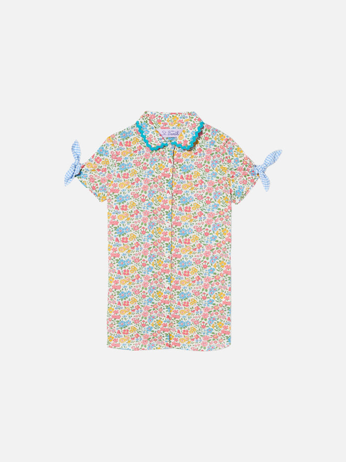 Girl Shirt Dress With Flowers Print __single__