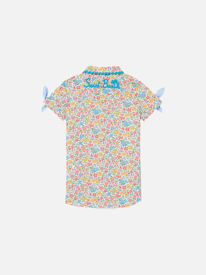 Girl Shirt Dress With Flowers Print __single__
