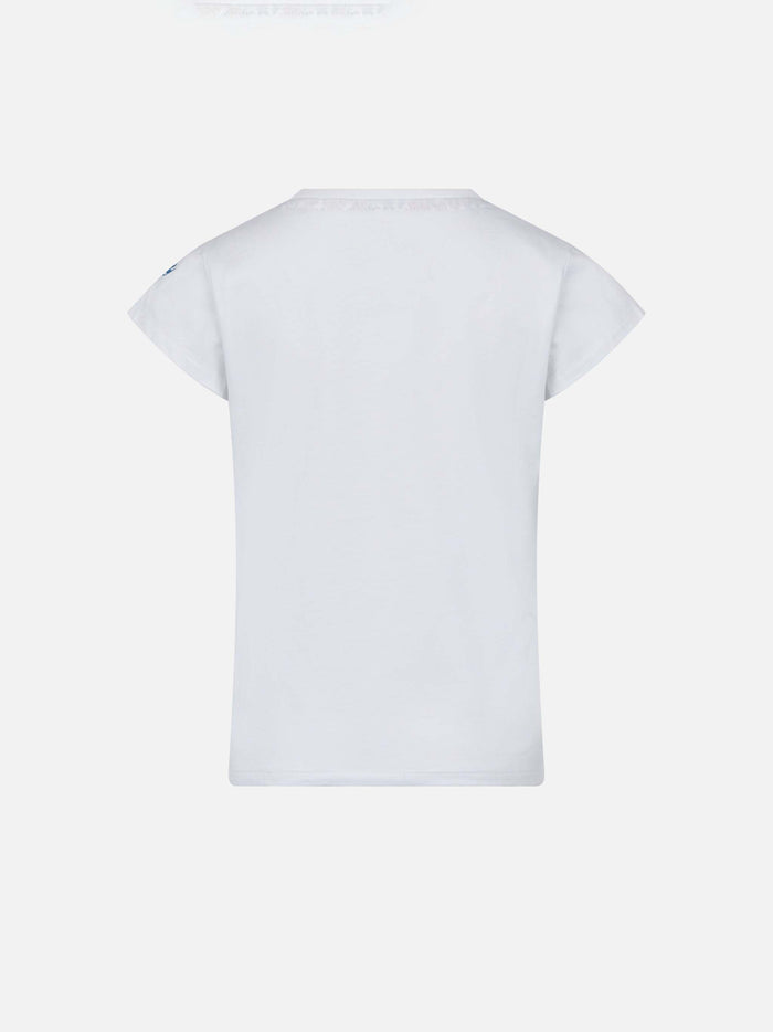 Girl Cotton T-Shirt With Pocket Blue