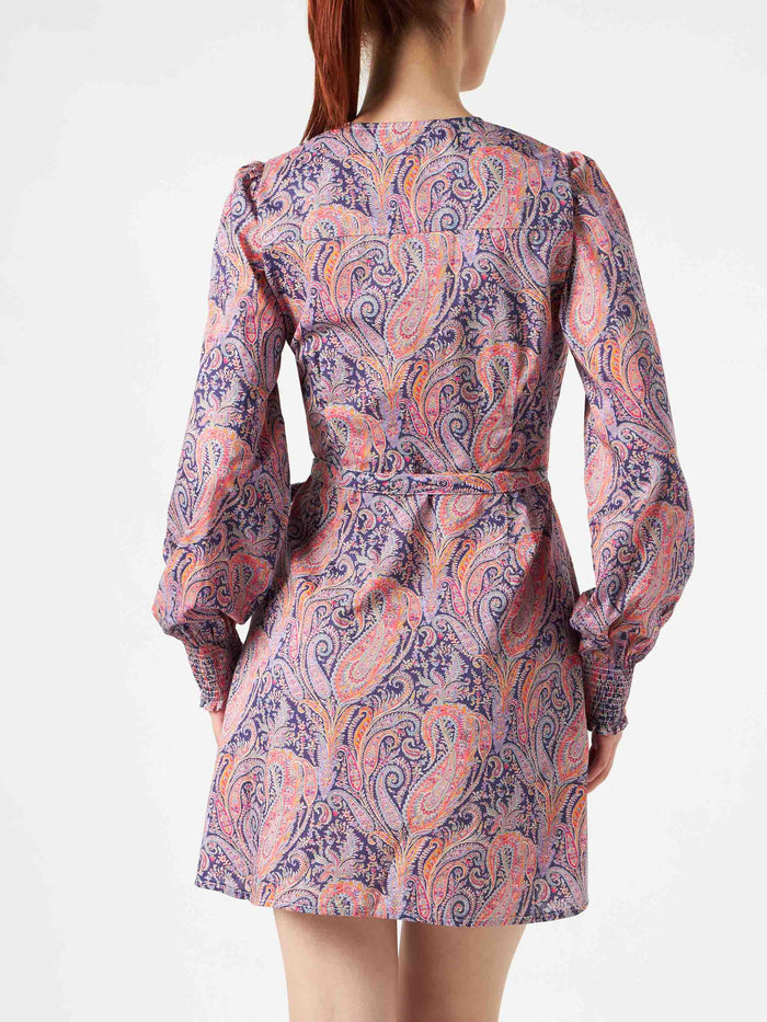 Cotton Short Dress Brilly With Liberty Print | Made Fabric Brown