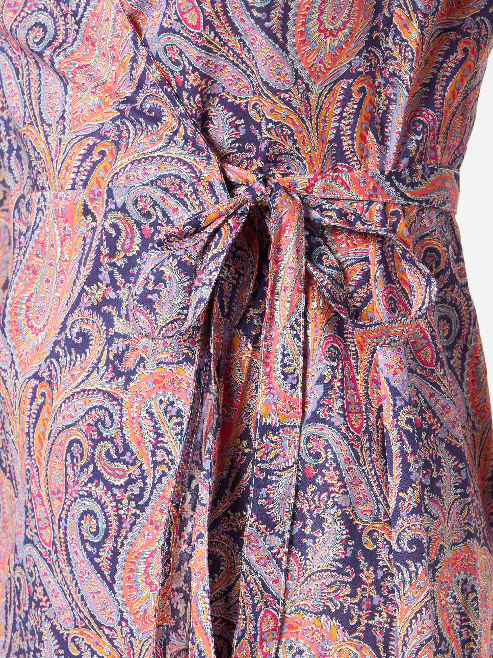 Cotton Short Dress Brilly With Liberty Print | Made Fabric Brown