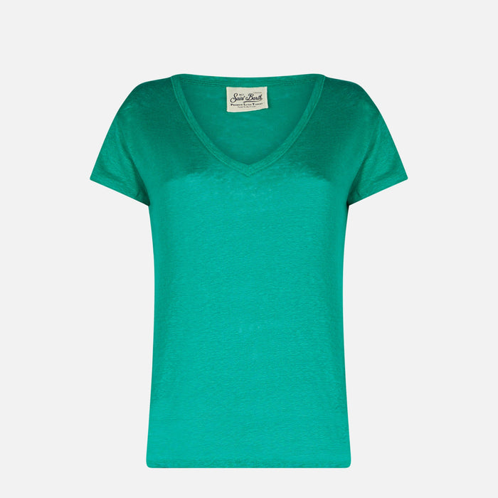 Eloise Green Linen T-Shirt