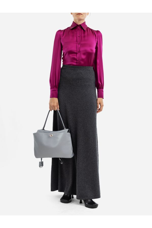 Balenciaga Wool marl maxi skirt in gray