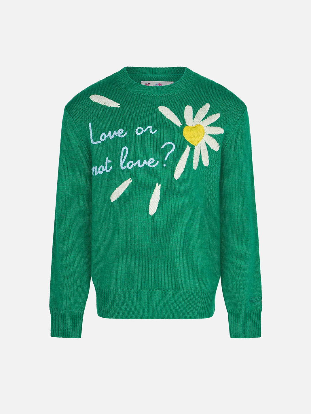 Girl Brushed Sweater With Daisy Jacquard