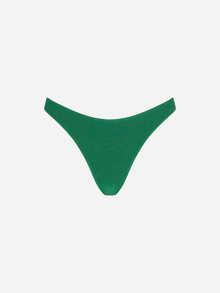 Green Lurex Naomi Cheeky Swim Briefs Bottom