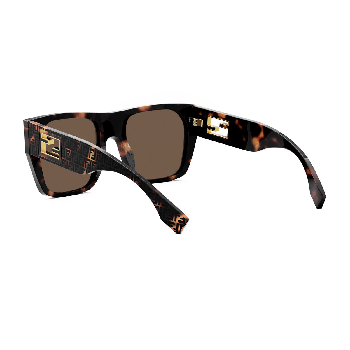 Fendi FE40124I Baguette 55e Marrone Acetate Occhiali Da Sole