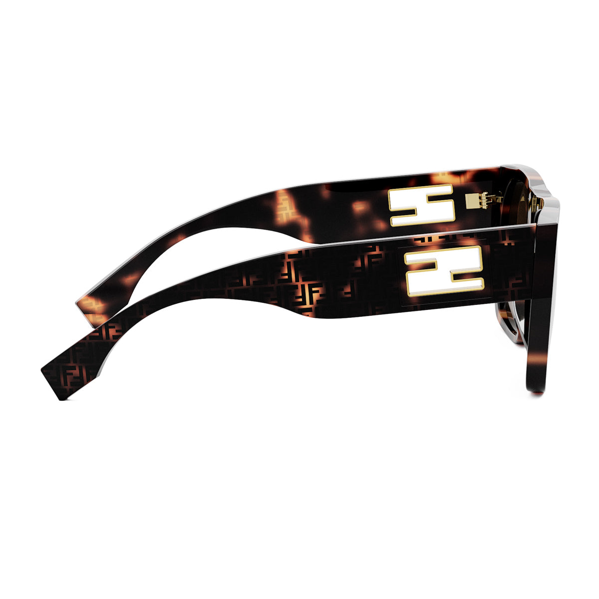Fendi FE40124I Baguette 55e Marrone Acetate Occhiali Da Sole