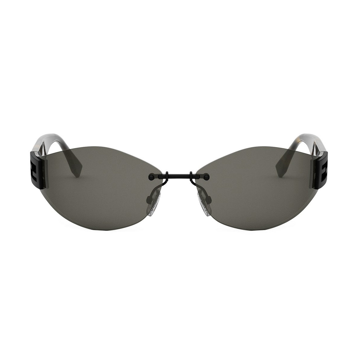 FE40159U Baguette 02A Havana Nero Opaco Marrone Acetate/metal Occhiali Da Sole