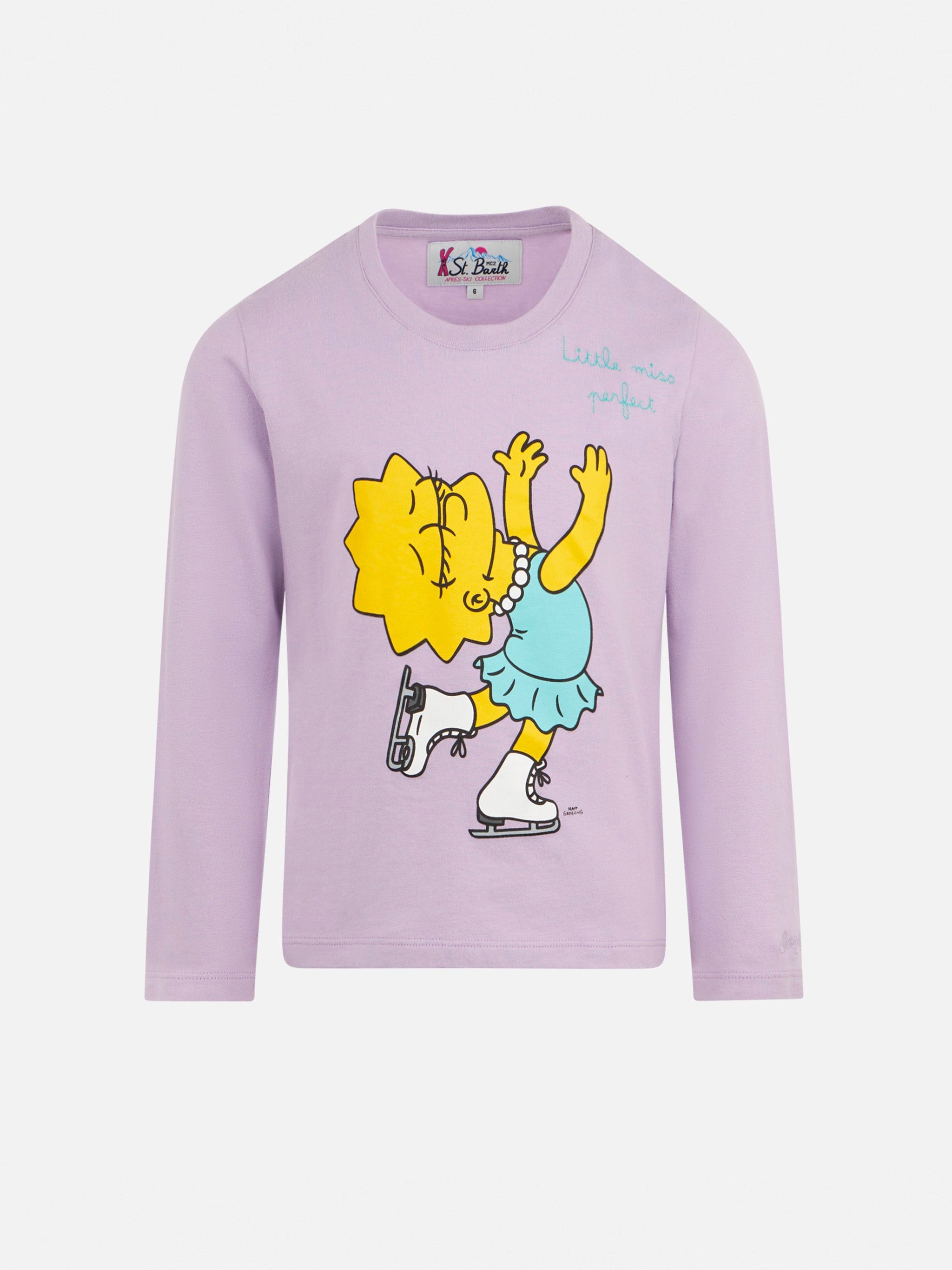 Girl Heavy Cotton T-Shirt With Lisa Simpson Print | The Special Edition Pink