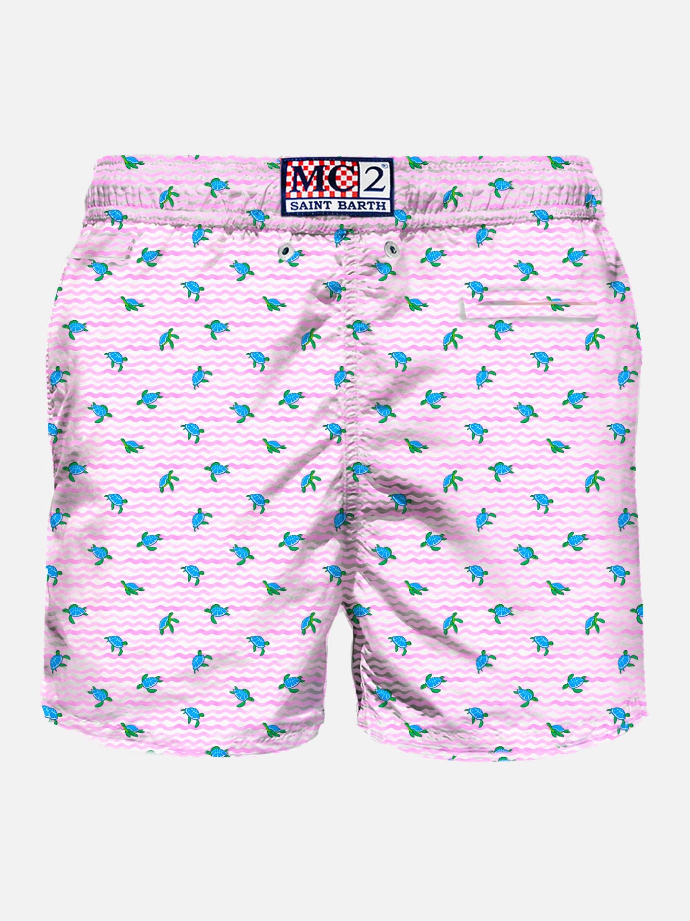 Comfort Light Classic Stretch Swim Shorts With Sea Turtles Print Pink Swimshort