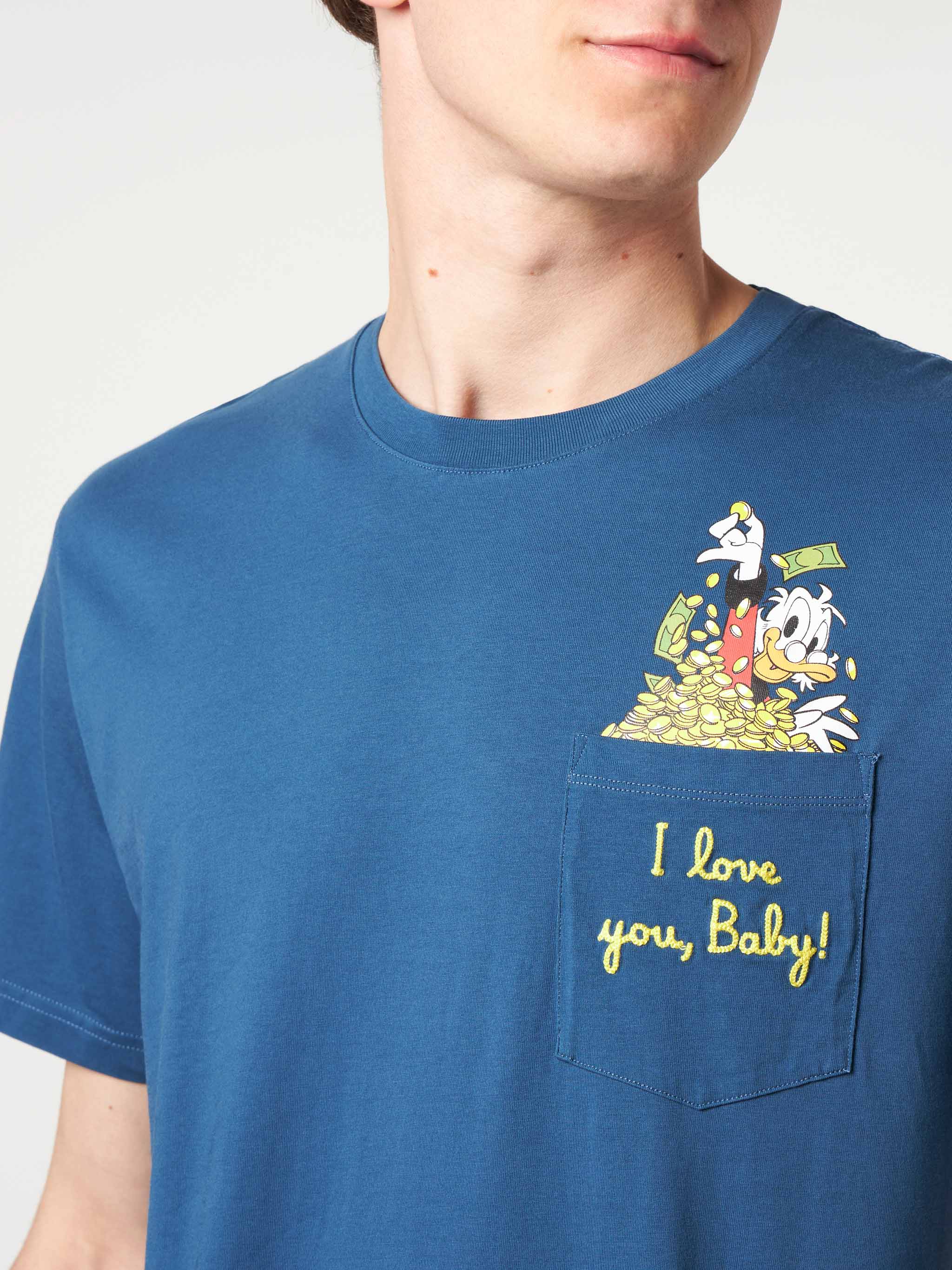 Man Cotton T-Shirt With Embroidery | ©disney Special Edition Blue
