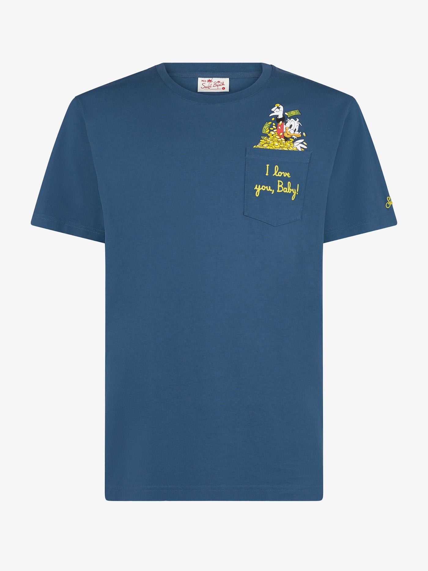 Man Cotton T-Shirt With Embroidery | ©disney Special Edition Blue