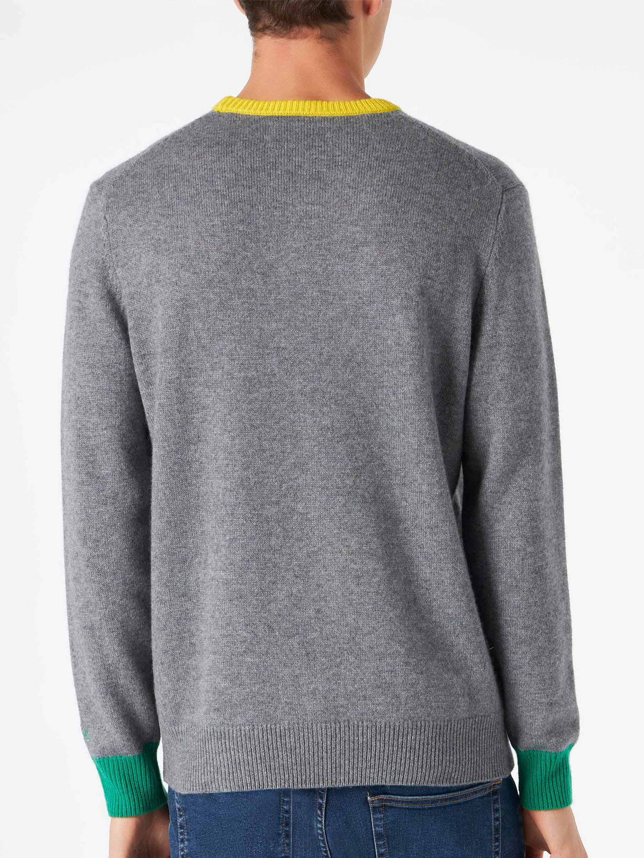 Crewneck Sweater Heron With Daddys Cool Embroidery Grey