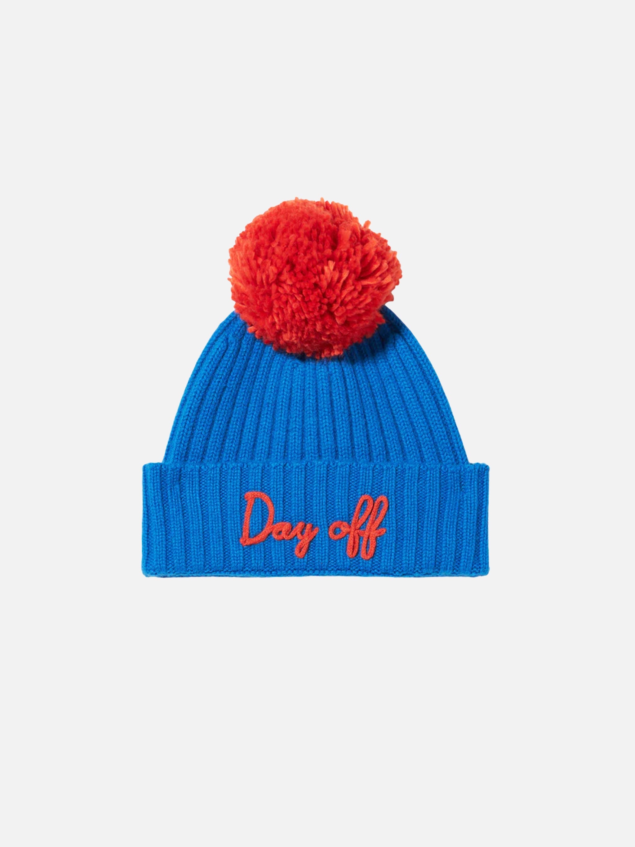 Man Beanie With Pompon Petrolio Hat