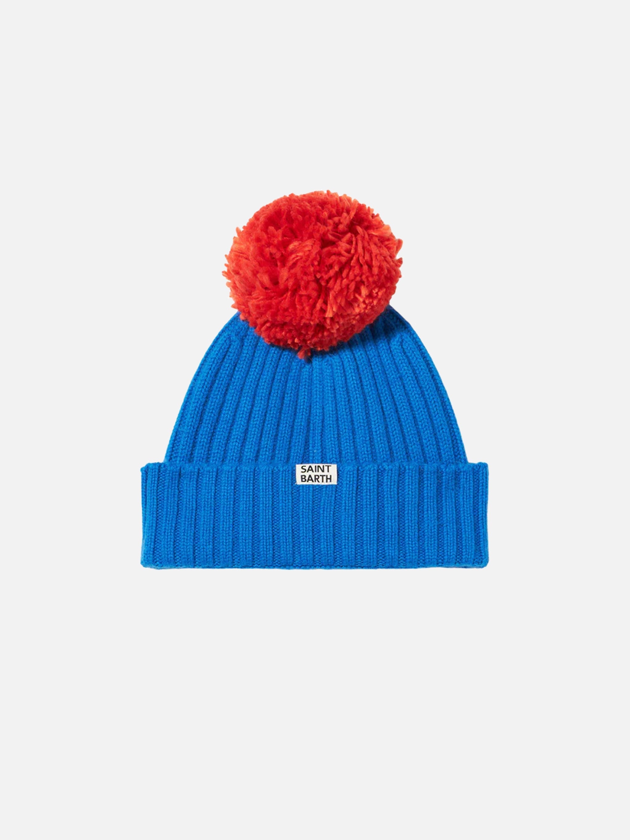 Man Beanie With Pompon Petrolio Hat