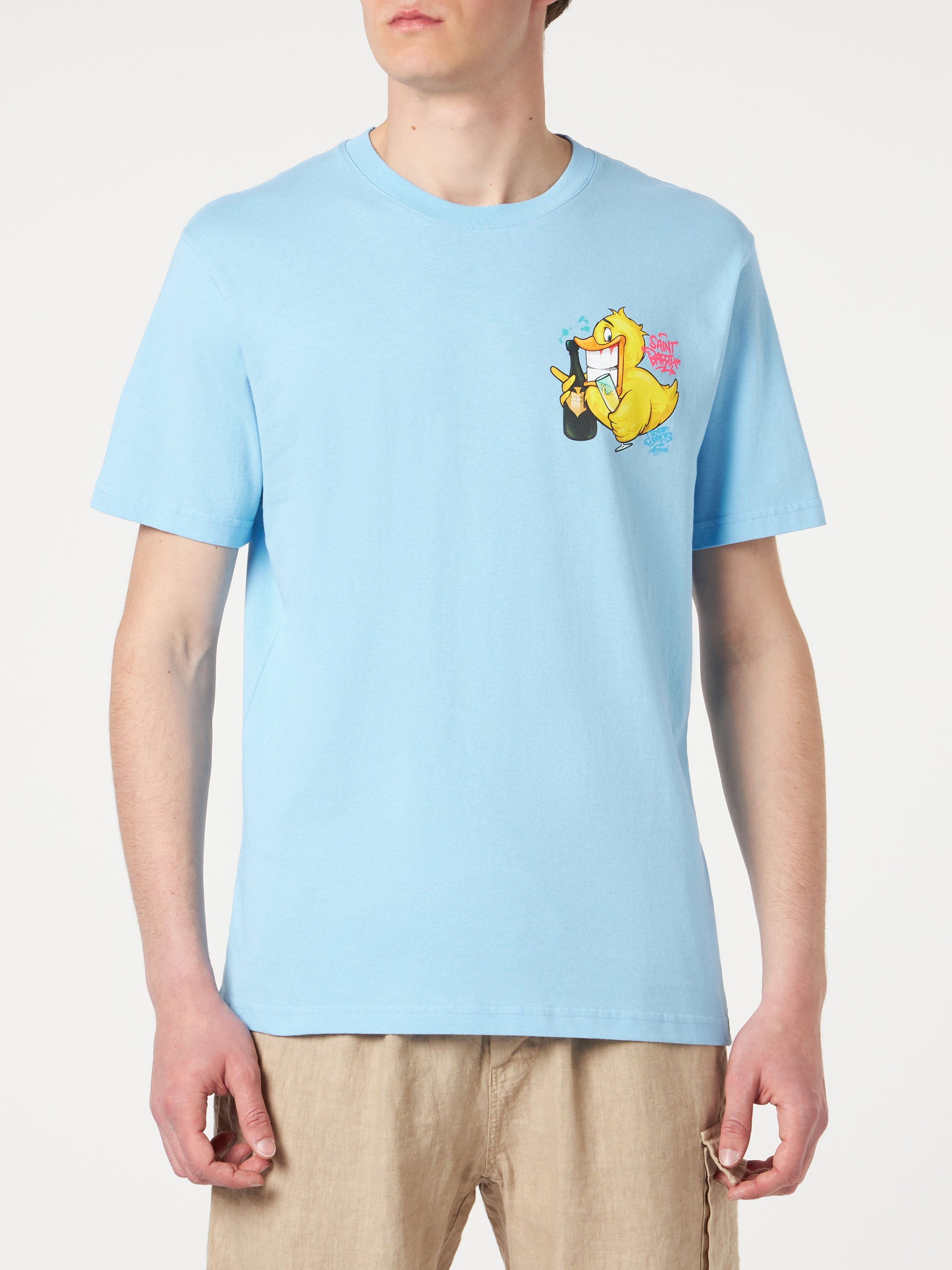 Man T-Shirt With Ducky Print | Crypto Puppets® Special Edition Sky