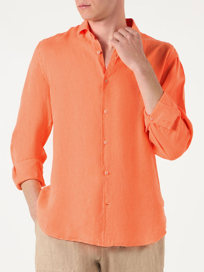Pamplona Fluo Orange Linen Shirt