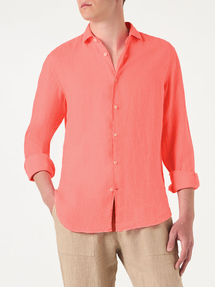 Pamplona Fluo Red Linen Shirt