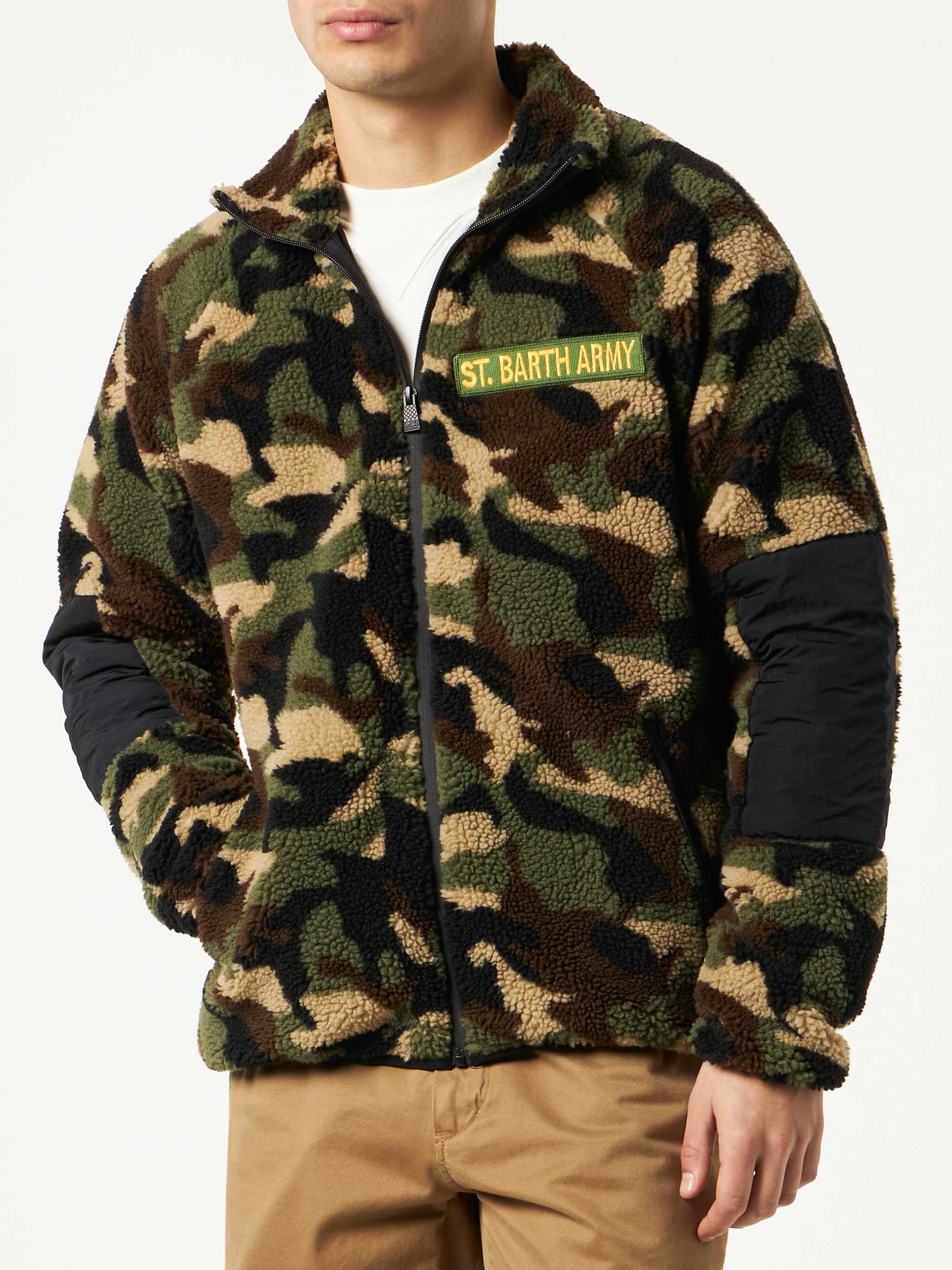 Sherpa Jacket With Patch Green