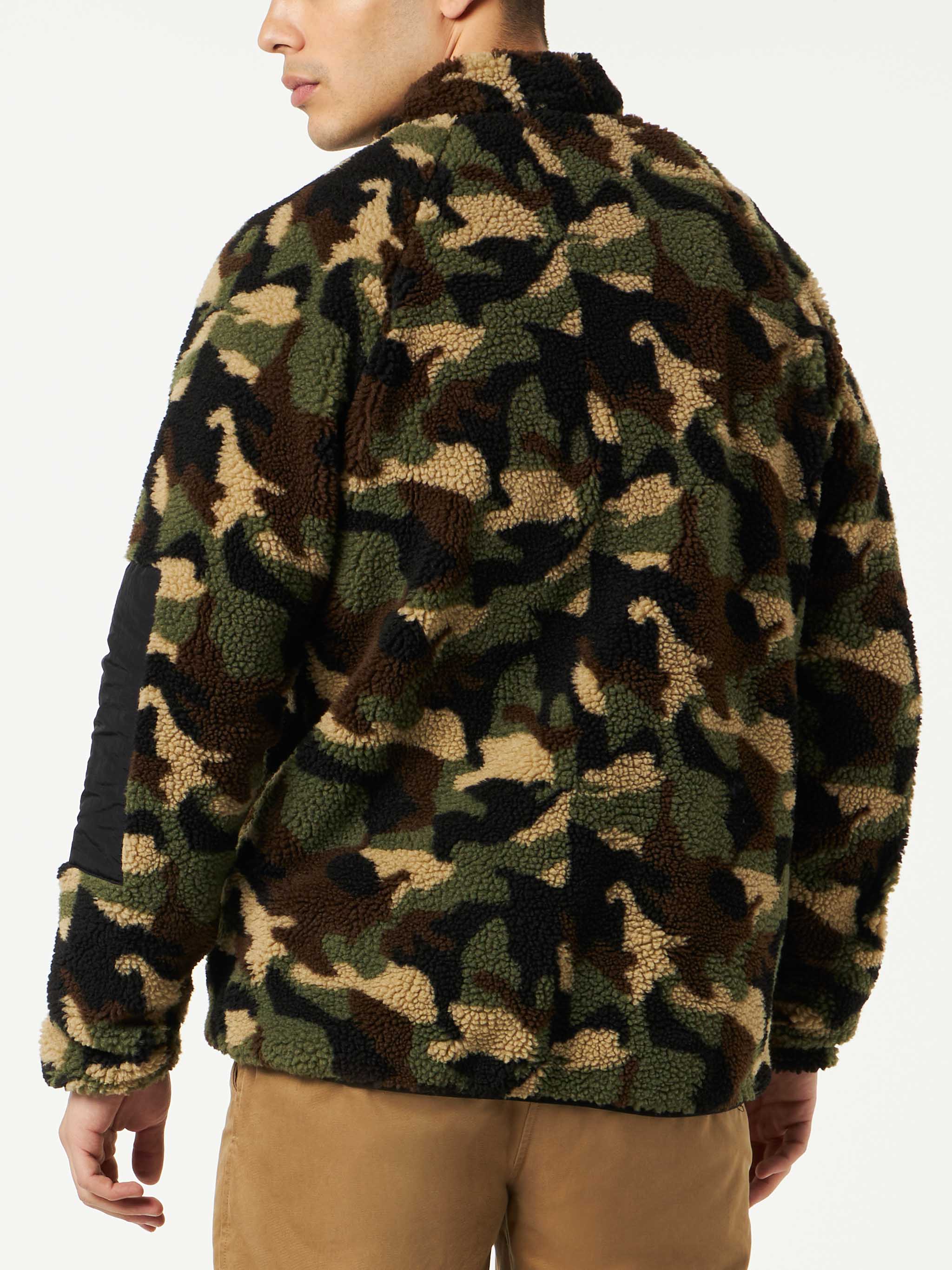 Sherpa Jacket With Patch Green