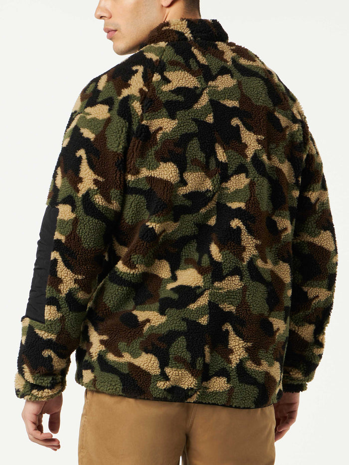 Sherpa Jacket With Patch Green