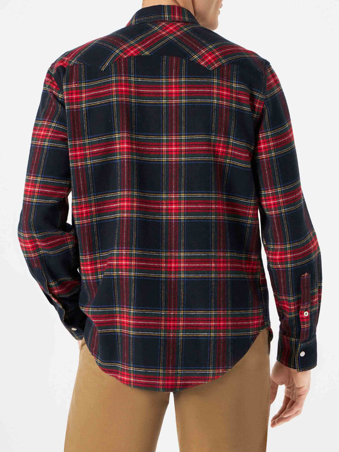 Greg Navy Tartan Shirt Blue