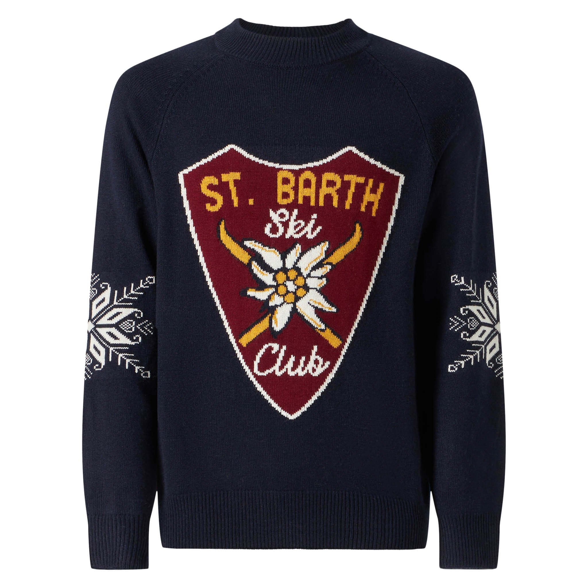 Half-Turtleneck Sweater Davos With Alpine Jacquard Blue