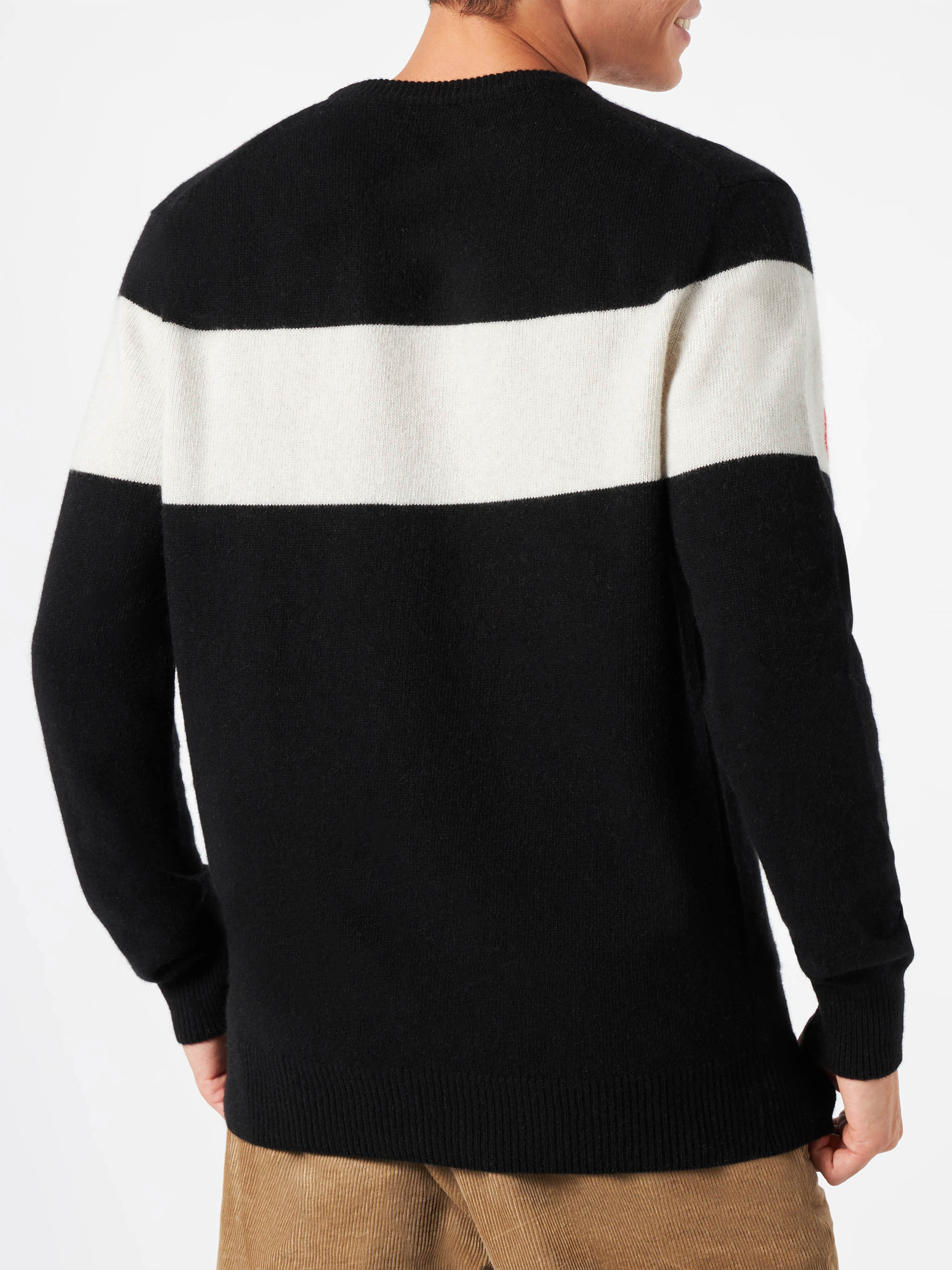 Crewneck Sweater Heron With Sun Moritz Jacquard Black