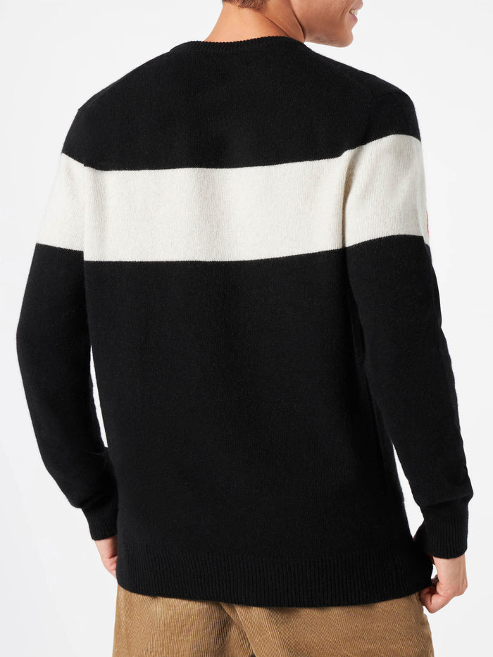 Crewneck Sweater Heron With Sun Moritz Jacquard Black
